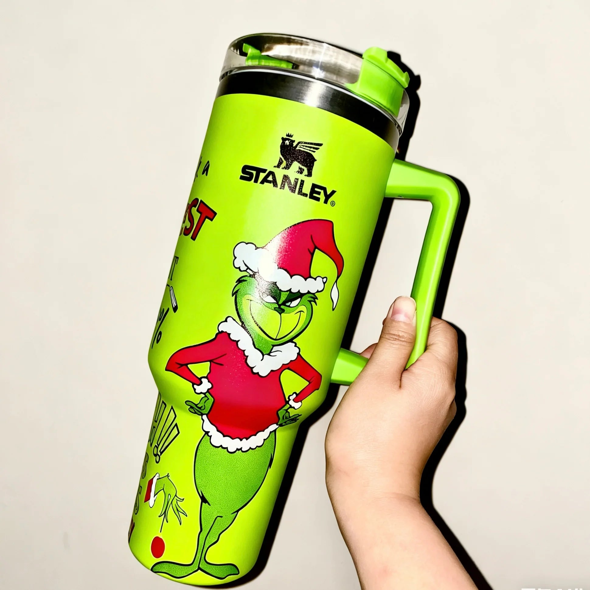 Copo Térmico Grinch Tumbler 1,2L – Inox com Tampa Hermética