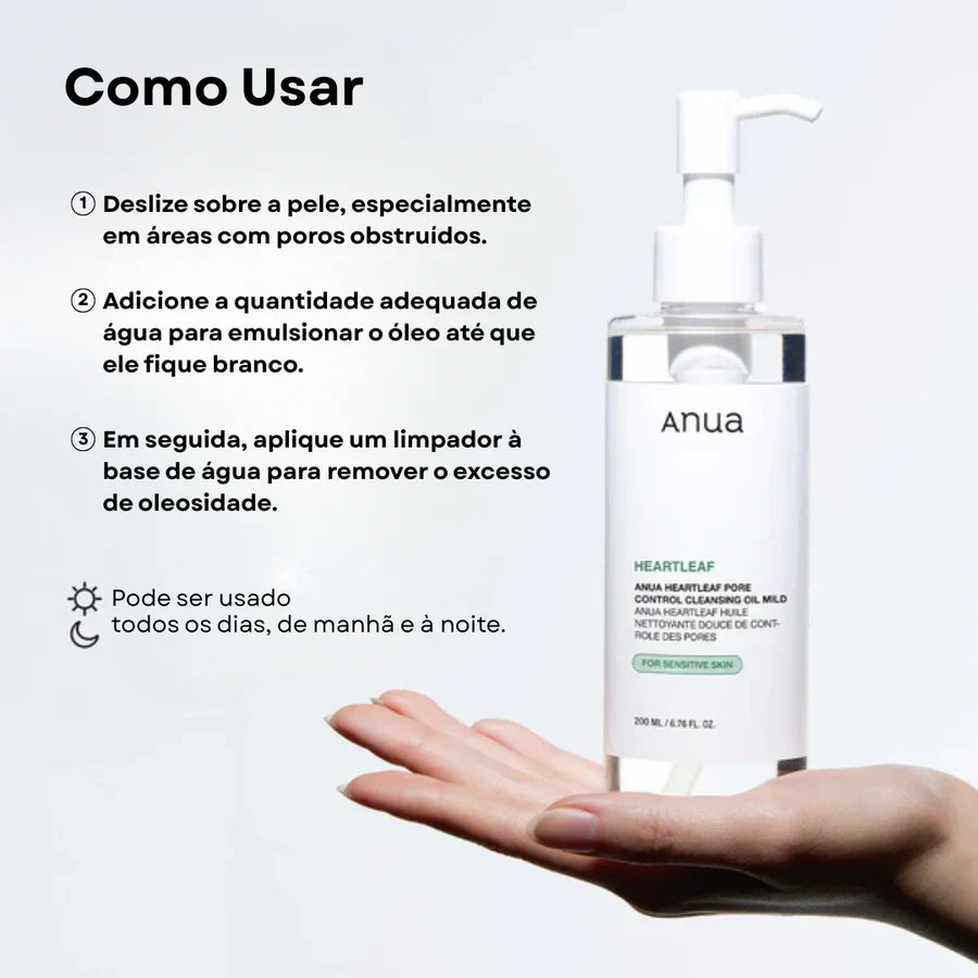 Óleo de Limpeza Suave para Poros Heartleaf