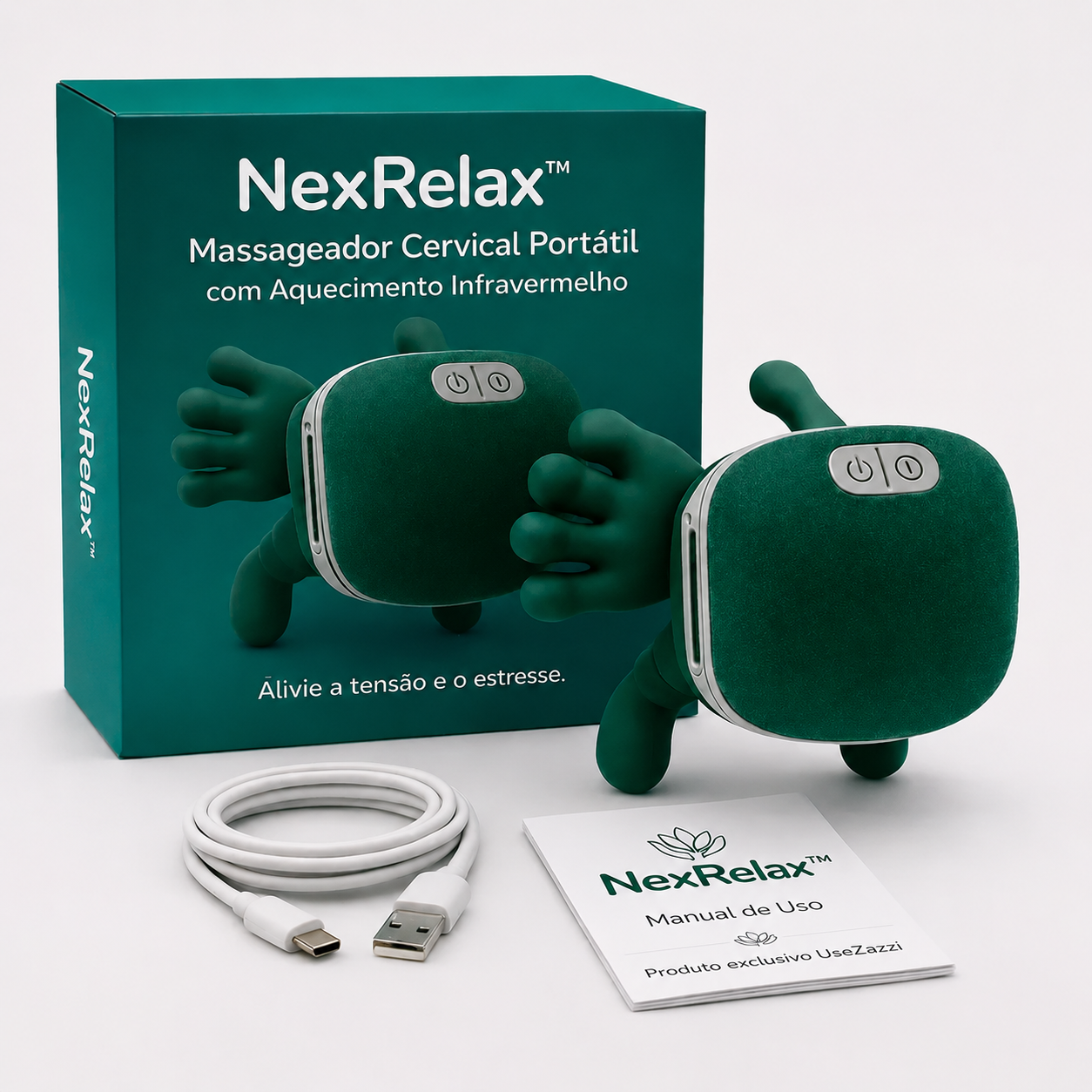 NexRelax™ – Massageador Cervical Shiatsu com Aquecimento Terapêutico
