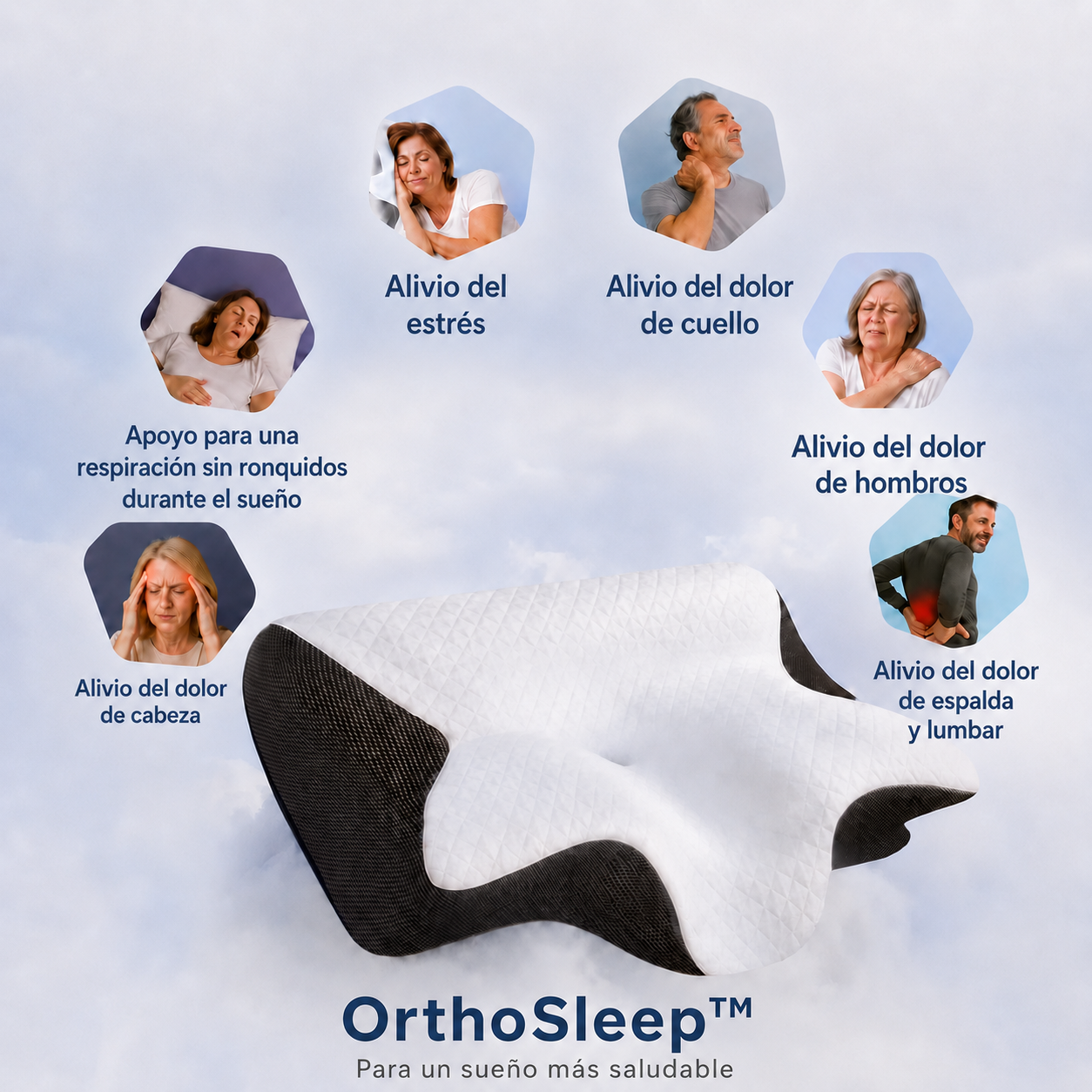 OrthoSleep™ – Almohada de Soporte Cervical