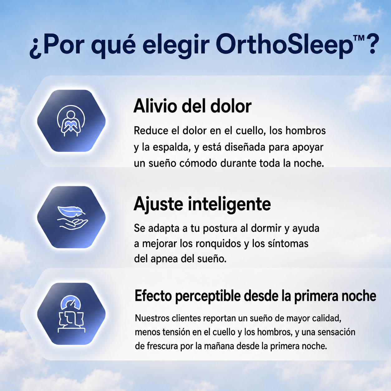 OrthoSleep™ – Almohada de Soporte Cervical