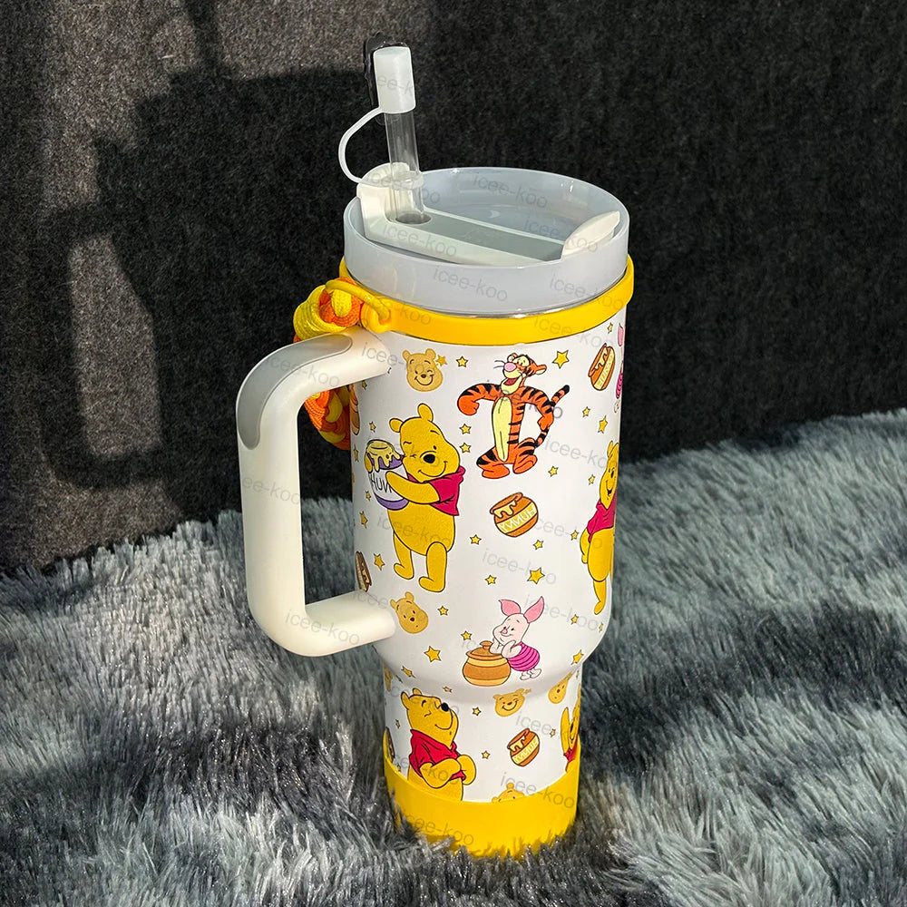 Copo Térmico Ursinho Pooh Tumbler 1,2L – Inox com Tampa Hermética
