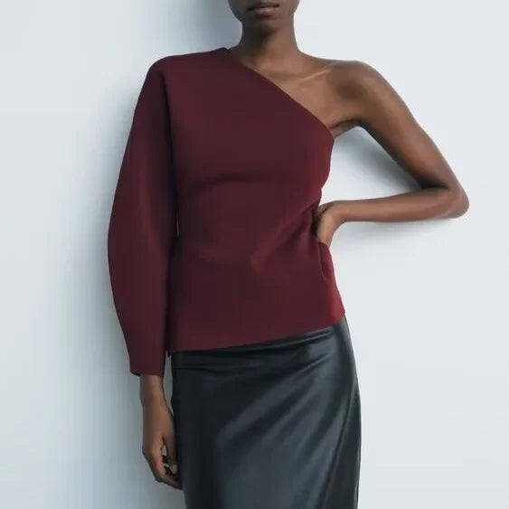 Blusa de Tricô Assimétrica Sienna