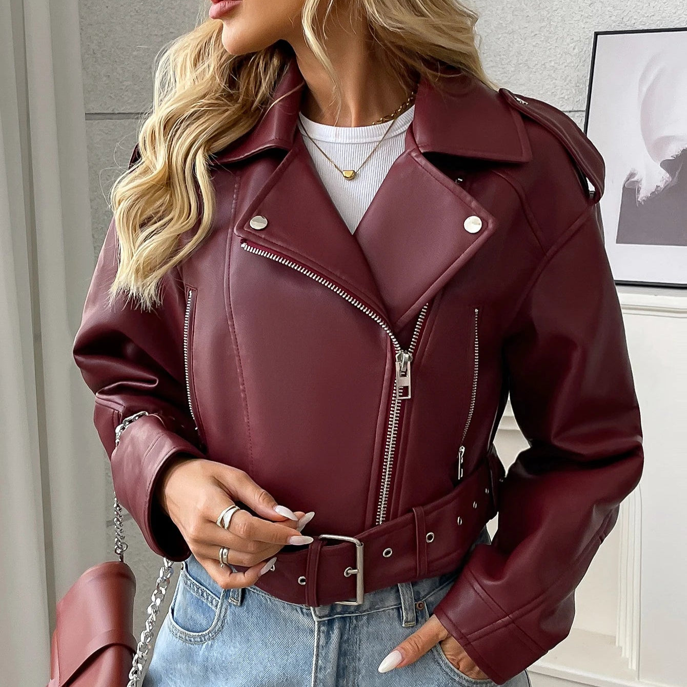 Jaqueta Couro Celeste (PP)