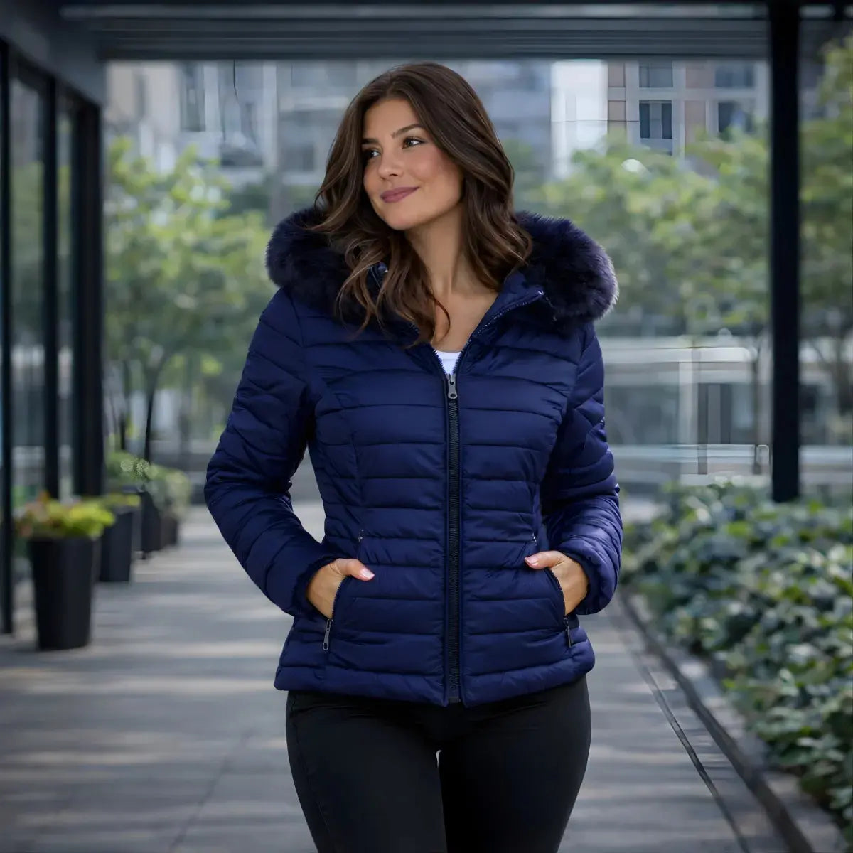 Jaqueta Blusa Feminina Puffer Forrada Impermeável Inverno
