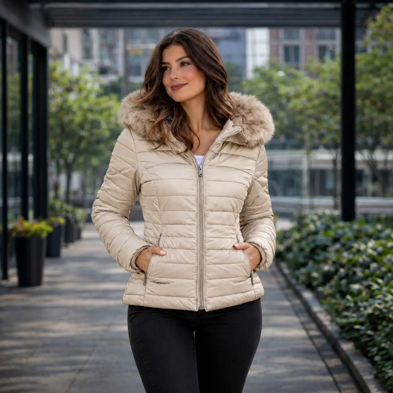 Jaqueta Blusa Feminina Puffer Forrada Impermeável Inverno