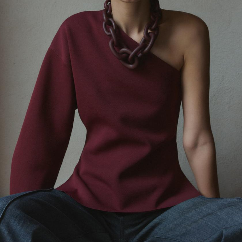 Blusa de Tricô Assimétrica Sienna