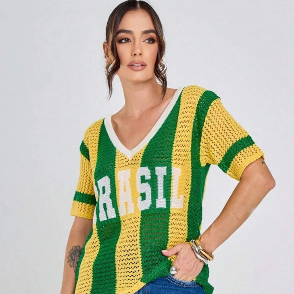 Blusa Brasil Tricot - Copa do Mundo