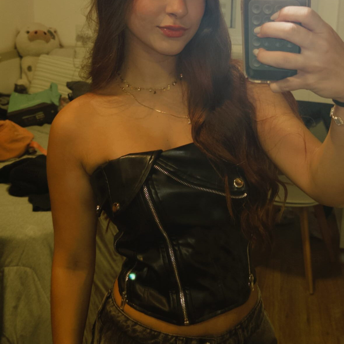 Corset Couro Lisa (P)