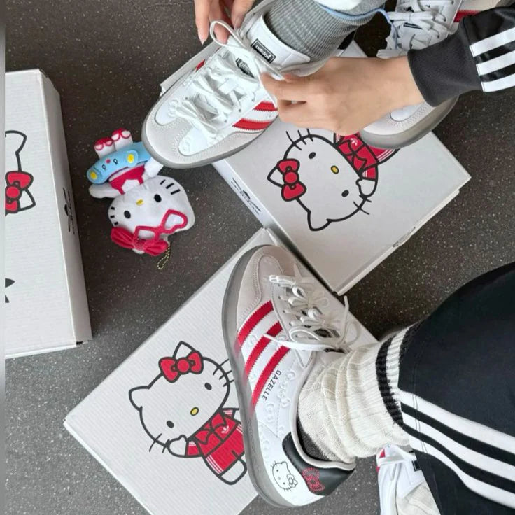 レディース ガゼル インドア ハローキティ アニバーサリー GAZELLE INDOOR HELLO KITTY ANNIVERSARY クラウドホワイト×レッド　