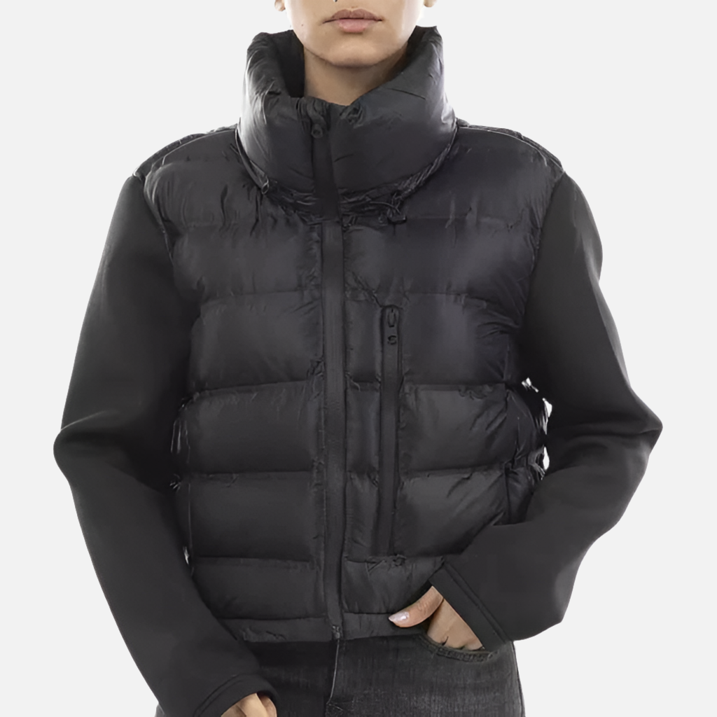 Jaqueta Puffer Tifany com gola alta, bolsos frontais e ajuste na barra. Estilo e conforto do PP ao G.

