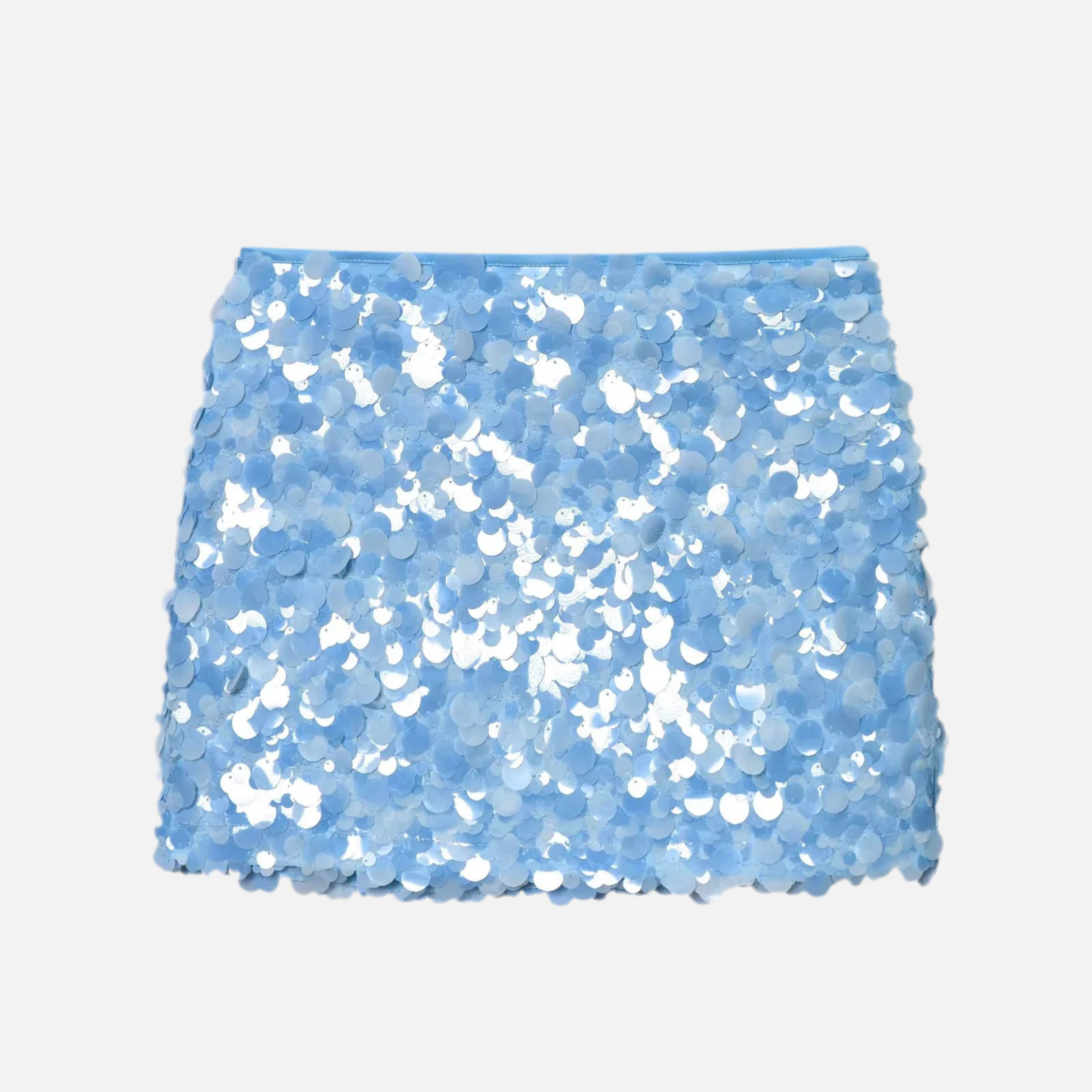 Saia mini Eliana com paetês 3D e caimento justo. Brilho intenso e estilo marcante para festas e eventos noturnos.

