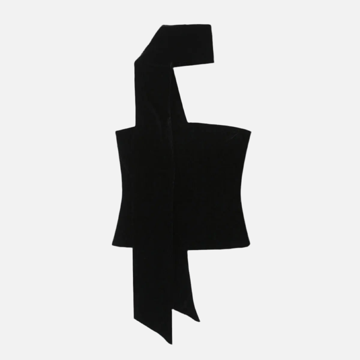 Top Berta tomara que caia com faixa no pescoço em cetim. Design estruturado e elegante. Disponível nas cores Preto e Off-White, tamanhos PP ao G.

