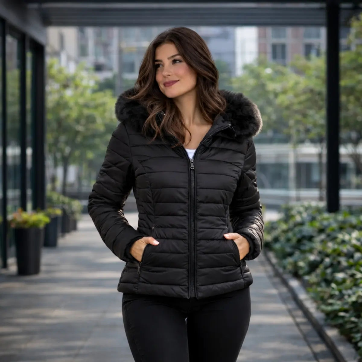Jaqueta Blusa Feminina Puffer Forrada Impermeável Inverno