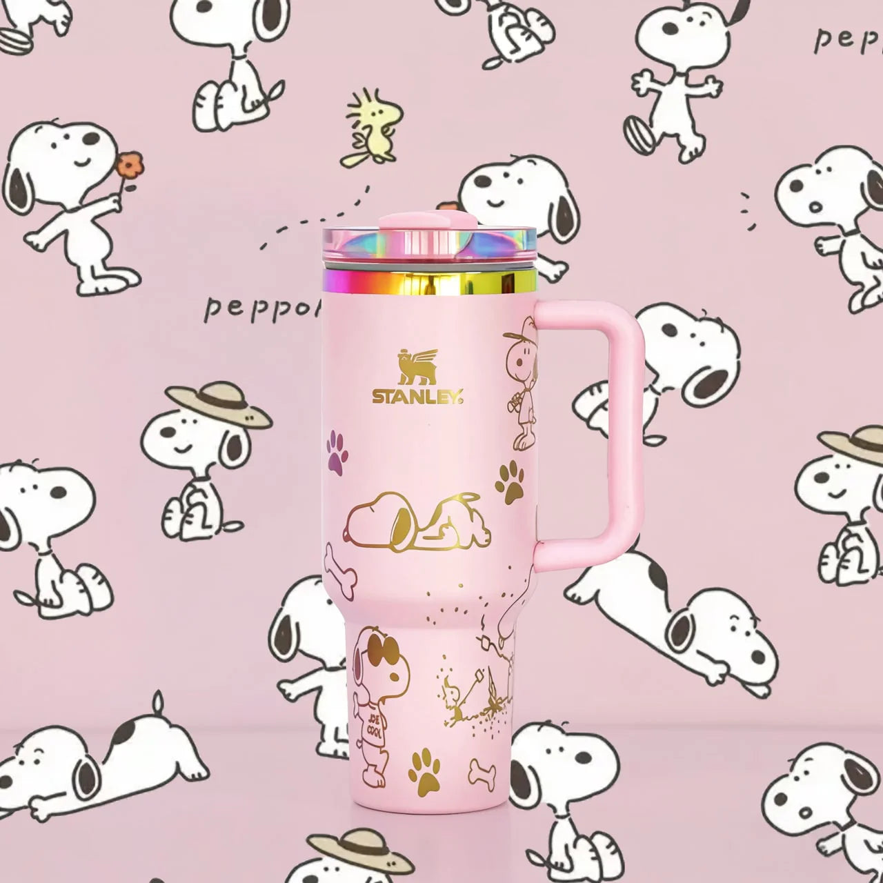 Copo Térmico Snoopy Tumbler 1,2L – Inox com Tampa Hermética