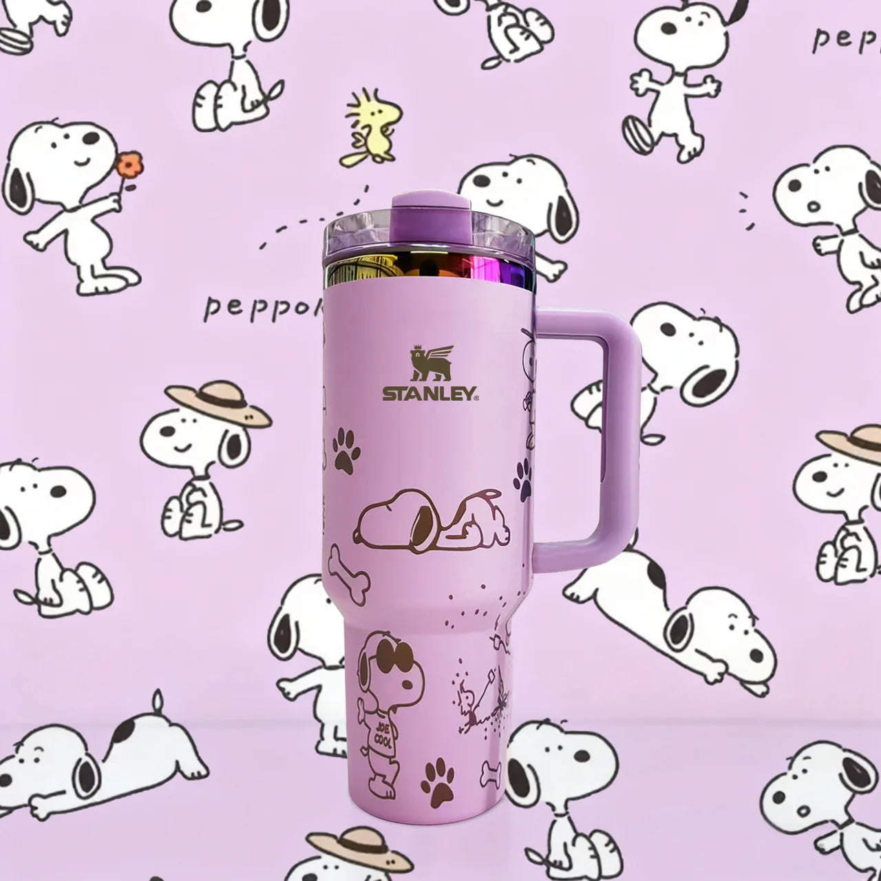Copo Térmico Snoopy Tumbler 1,2L – Inox com Tampa Hermética