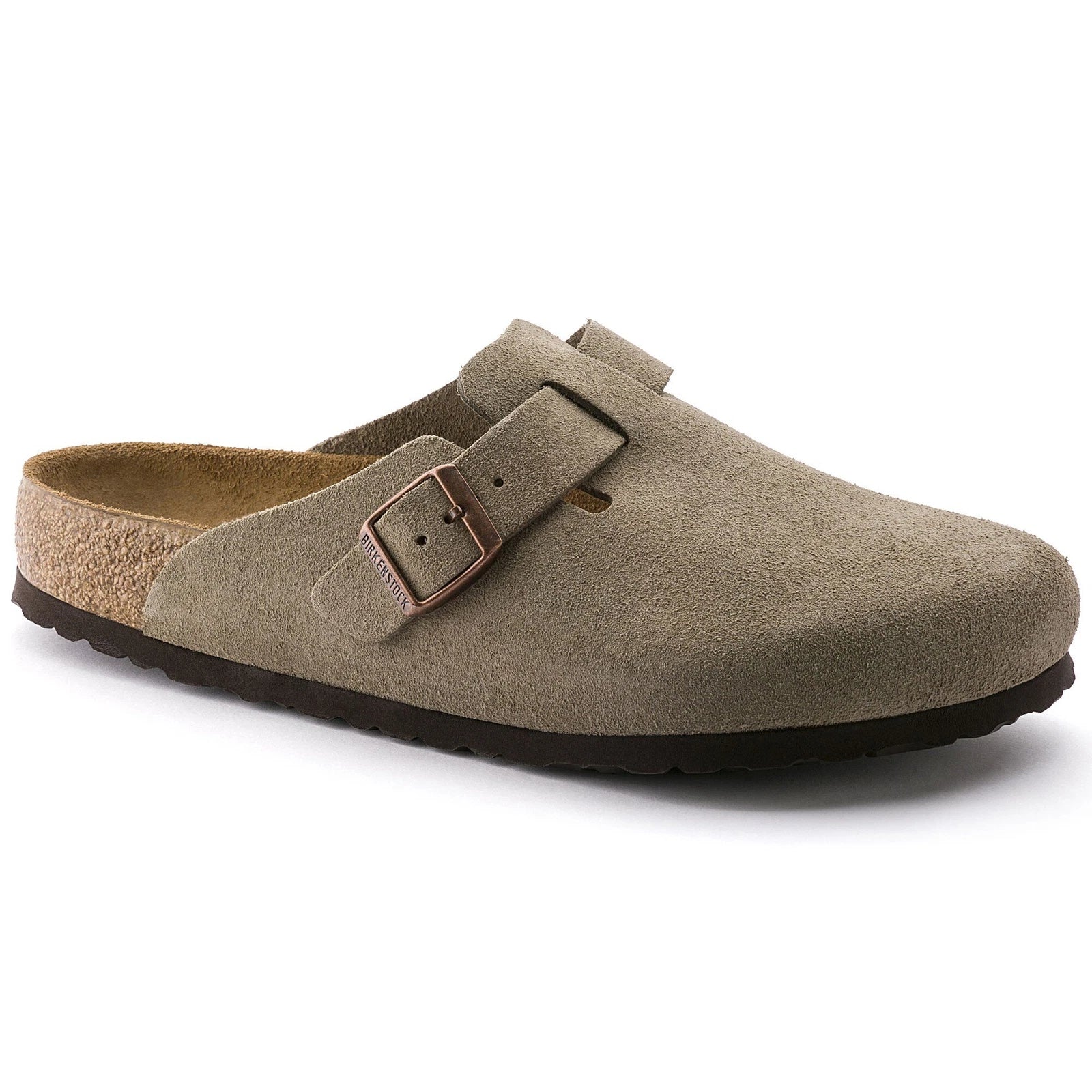 Birkenstock Boston Suede Leather Narrow Fit 'Taupe' 0060461 - Khaki