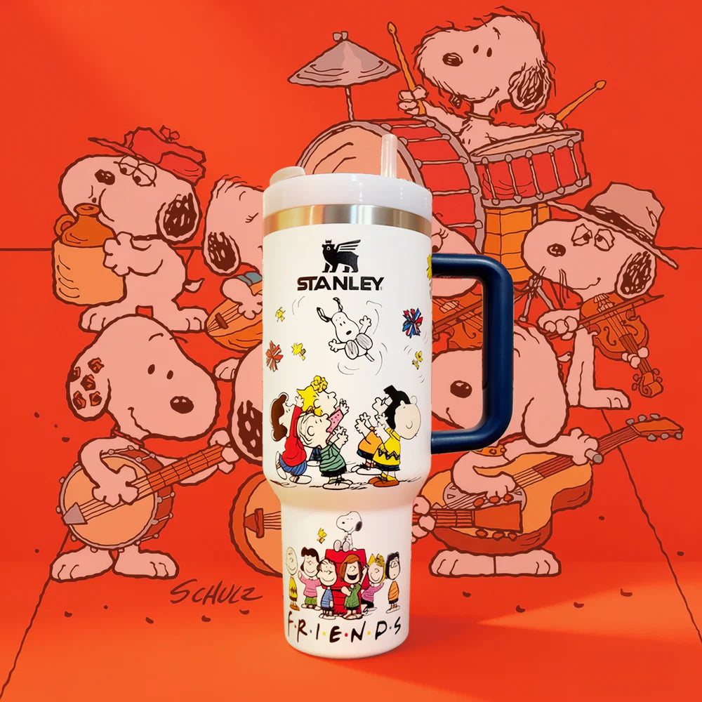 Copo Térmico Snoopy e Amigos Tumbler 1,2L – Inox com Tampa Hermética