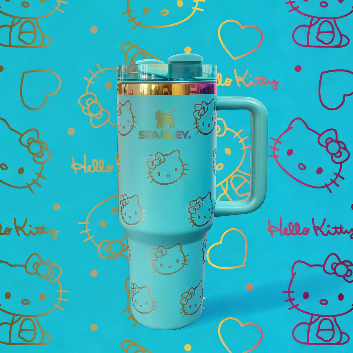 Copo Térmico Hello Kitty Tumbler 1,2L – Inox com Tampa Hermética